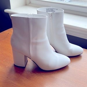 Madden Girl white ankle boots